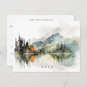 herfst winter rustieke bos bruiloft RSVP briefkaar Briefkaart