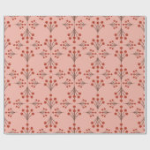 Herfst Winterberry Art Deco Cadeaupapier (Vlak)