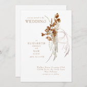 Herfst Wispy Boho Wit Geen Ouders Bruiloft Kaart (Voorkant / Achterkant)