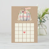 Herfst Wit Pompoen Baby shower Bingo Spel Menu (Staand voorkant)