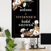 Herfst Witte Bloem Bruidsfeest Welkomstbord Poster (Thuiskantoor)