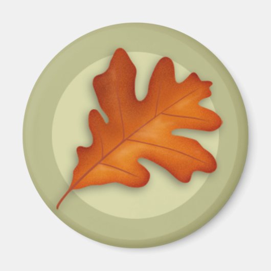 Herfst witte eiken blad magneet (Voorkant)