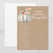 Herfst witte pompoen Baby die weet mama beste spel Menu (Voorkant / Achterkant)