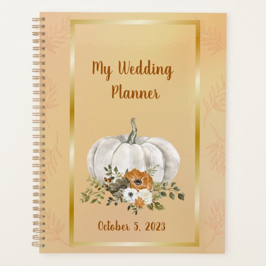 Herfst witte pompoen bruiloft planner (Voorkant)