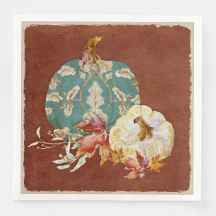 Herfst Witte Pompoen met Eikenblad Patroon Waterve Servet