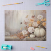 Herfst Witte Pompoenen Bloemen Decoupage Tissuepapier (Craft)