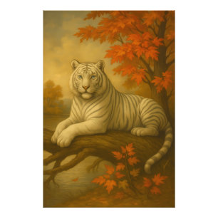 Herfst Witte Tijger – Fine Art Canvas Foto Afdruk