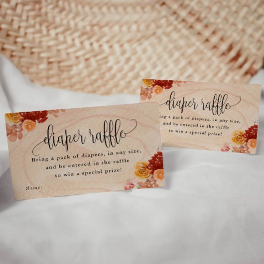 Herfst Woodland Animals Baby Diaper Raffle Ticket