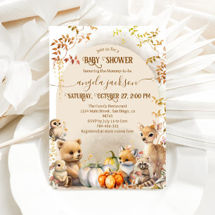 Herfst Woodland Animals Boho Baby shower Kaart