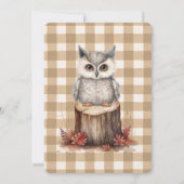 Herfst Woodland Animals Brown Gingham Thanksgiving Kaart (Achterkant)