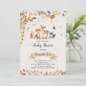 Herfst Woodland Baby shower Kaart (Staand voorkant)