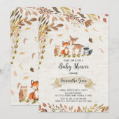 Herfst Woodland Baby shower Kaart (Voorkant / Achterkant)