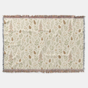 Herfst Woodland Botanical Pattern Herfstdromen Deken