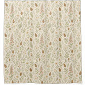 Herfst Woodland Botanical Pattern | Herfstdromen Douchegordijn (Voorkant)