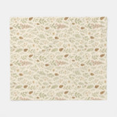 Herfst Woodland Botanical Pattern | Herfstdromen Fleece Deken (Voorkant (Horizontaal))