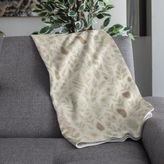 Herfst Woodland Botanical Pattern | Herfstdromen Fleece Deken