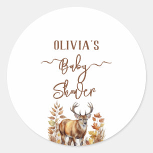 Herfst Woodland Deer Baby shower Ronde Sticker
