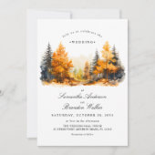 Herfst Woodland, Pine Trees Trouwuitnodiging Save The Date (Voorkant)