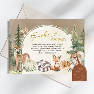 Herfst Woodland Pumpkin Boeken voor baby Card Informatiekaartje