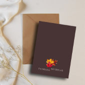 Herfst Woody Brown & Elegant Golden Lijst Wedding Kaart