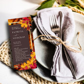 Herfst Woody Brown & Elegant Golden lijst Wedding Programma