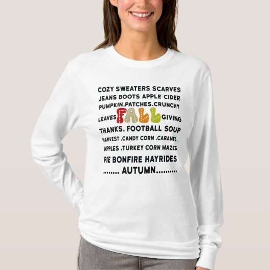 Herfst woorden, vrouwen Herfst T-shirt (Voorkant)