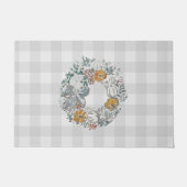 herfst Wreath Painting Buffalo Check Pattern Grey Deurmat (Voorkant)