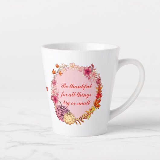 Herfst Wreath Quote Latte Mok (Rechts)