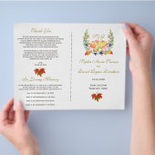 Herfst Wreath Thanksgiving Wedding Program Flyer (Hand)