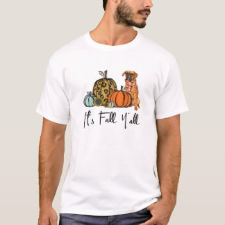 Herfst Y alle Pompoen Boxer Hond T-shirt