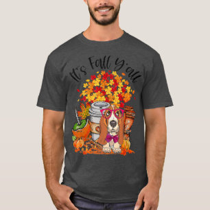 Herfst Yall Basset Hound Pumpkin Herfst herfst Lea T-shirt