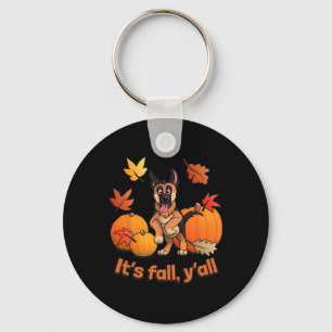 Herfst Yall Duitse Herder Puppy Sleutelhanger