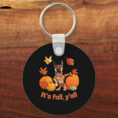 Herfst Yall Duitse Herder Puppy Sleutelhanger (Voorkant)