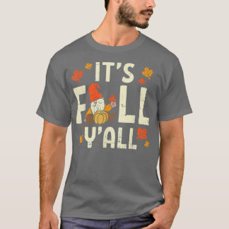 Herfst Yall Gnome Pumpkin Halloween Thanksgiving T-shirt
