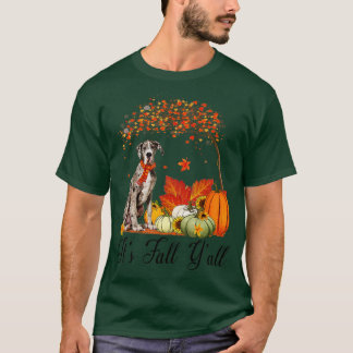 Herfst Yall Great Dane Hondenliefhebbers Thanksgiv T-shirt