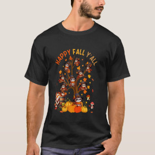 Herfst Y'all Groep Luiaards Op Herfst Boom Pompoen T-shirt