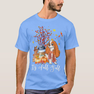 Herfst Yall King Charles Spaniel Dog Pumpkin Fal T-shirt