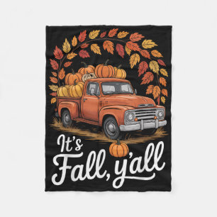 Herfst Yall Pumpkin Truck Autumn Tree Hallo Herfst Fleece Deken