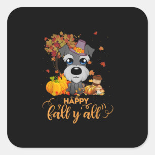 herfst yall schnauzer Thanksgiving Vierkante Sticker