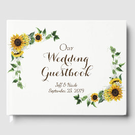 Herfst Yellow Sunflower Rustic Barn Wedding Gastenboek