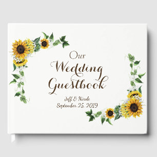 Herfst Yellow Sunflower Rustic Barn Wedding Gastenboek