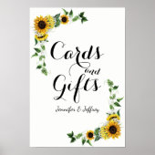 Herfst Yellow Sunflower Rustic Barn Wedding Poster (Voorkant)