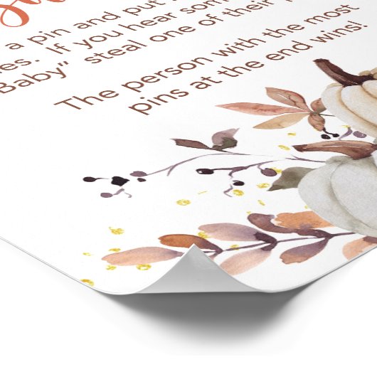 Herfst Zeg niet dat Baby shower spelbrekers zijn Poster (Hoek)