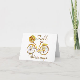 Herfst zegen bloem fietser kaart
