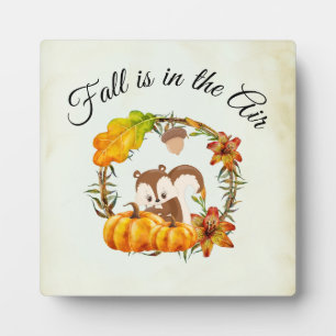 Herfst zit in Air Typografie met Squirrel Fotoplaat