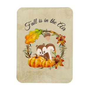 Herfst zit in Air Typografie met Squirrel Magneet