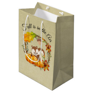 Herfst zit in Air Typografie met Squirrel Medium Cadeauzakje