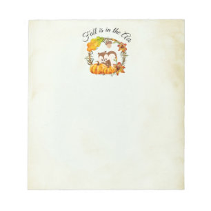 Herfst zit in Air Typografie met Squirrel Notitieblok