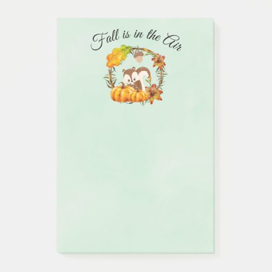 Herfst zit in Air Typografie met Squirrel Post-it® Notes (Voorkant)