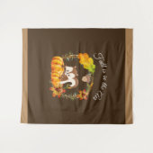 Herfst zit in Air Typografie met Squirrel Wandkleed (Voorkant (horizontaal))